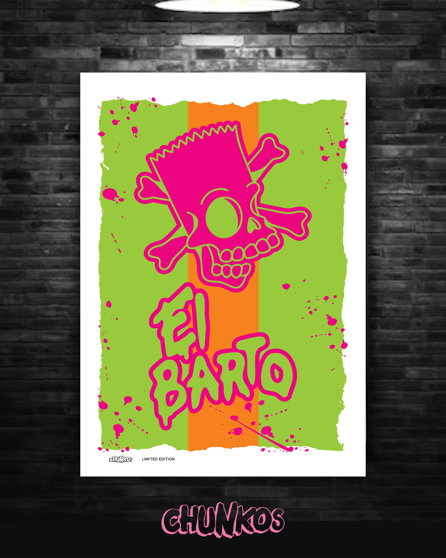 El Barto Bart Simpson Art Print – Punk Rock Skateboard Poster, Graffiti Wall Art, 90s Cartoon Decor, Street Art