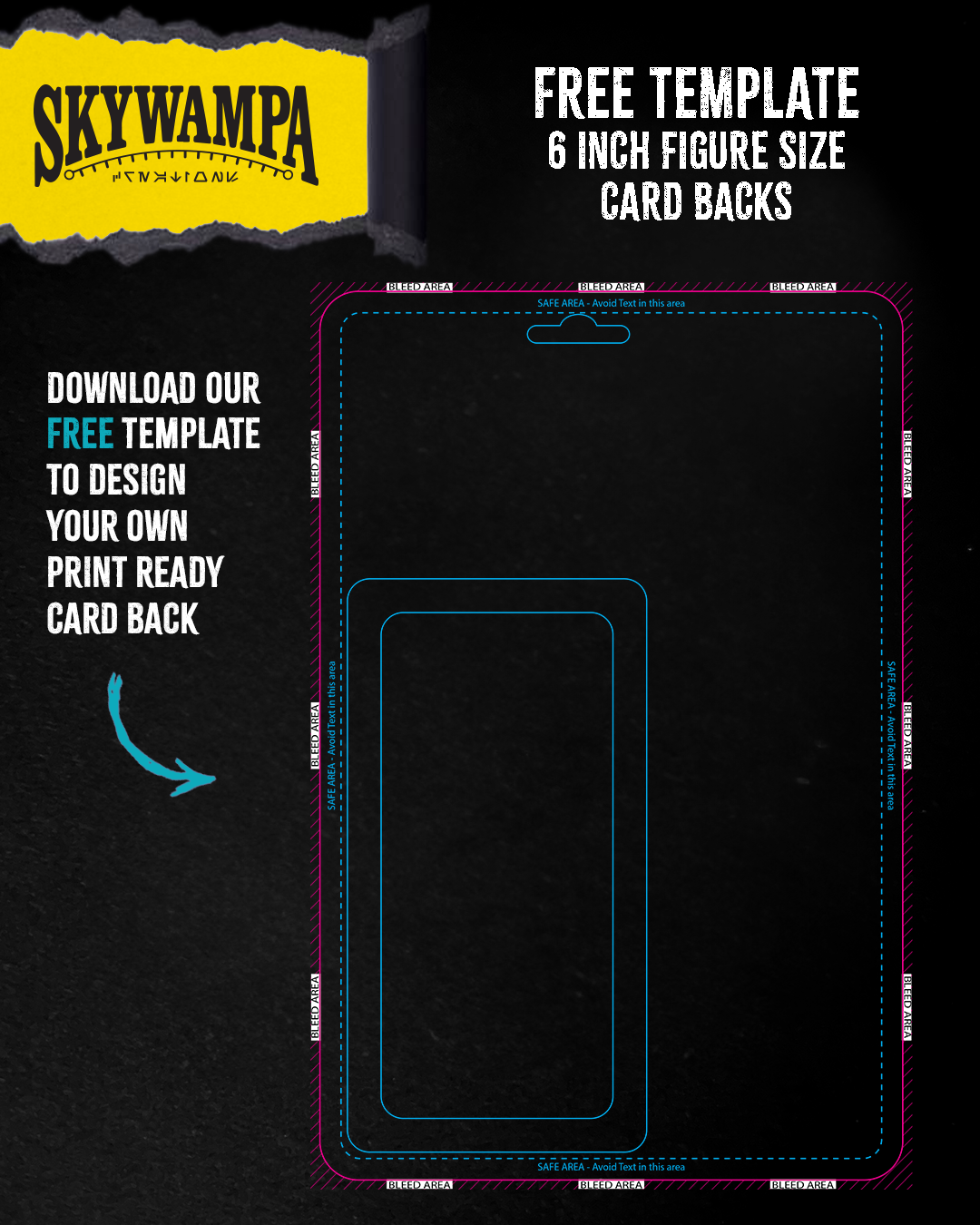 Free Template for 6 Inch Custom Card Backs – Design Your Own Card with Perfect Dimensions & Bleed