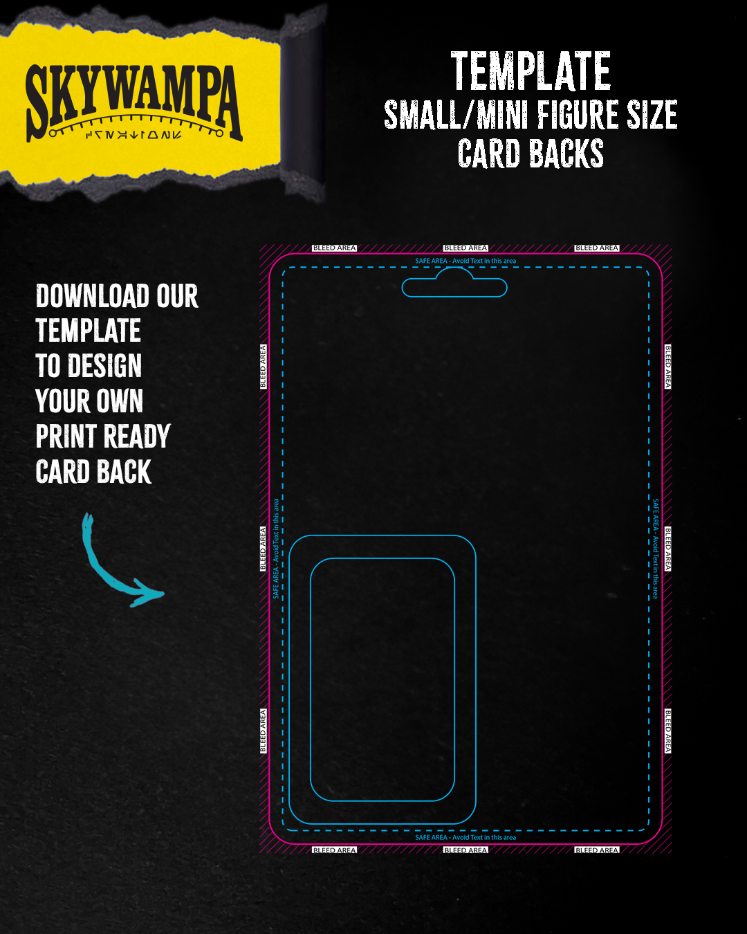 Template for Mini Figure Custom Card Backs – Design Your Own Card with Perfect Dimensions & Bleed