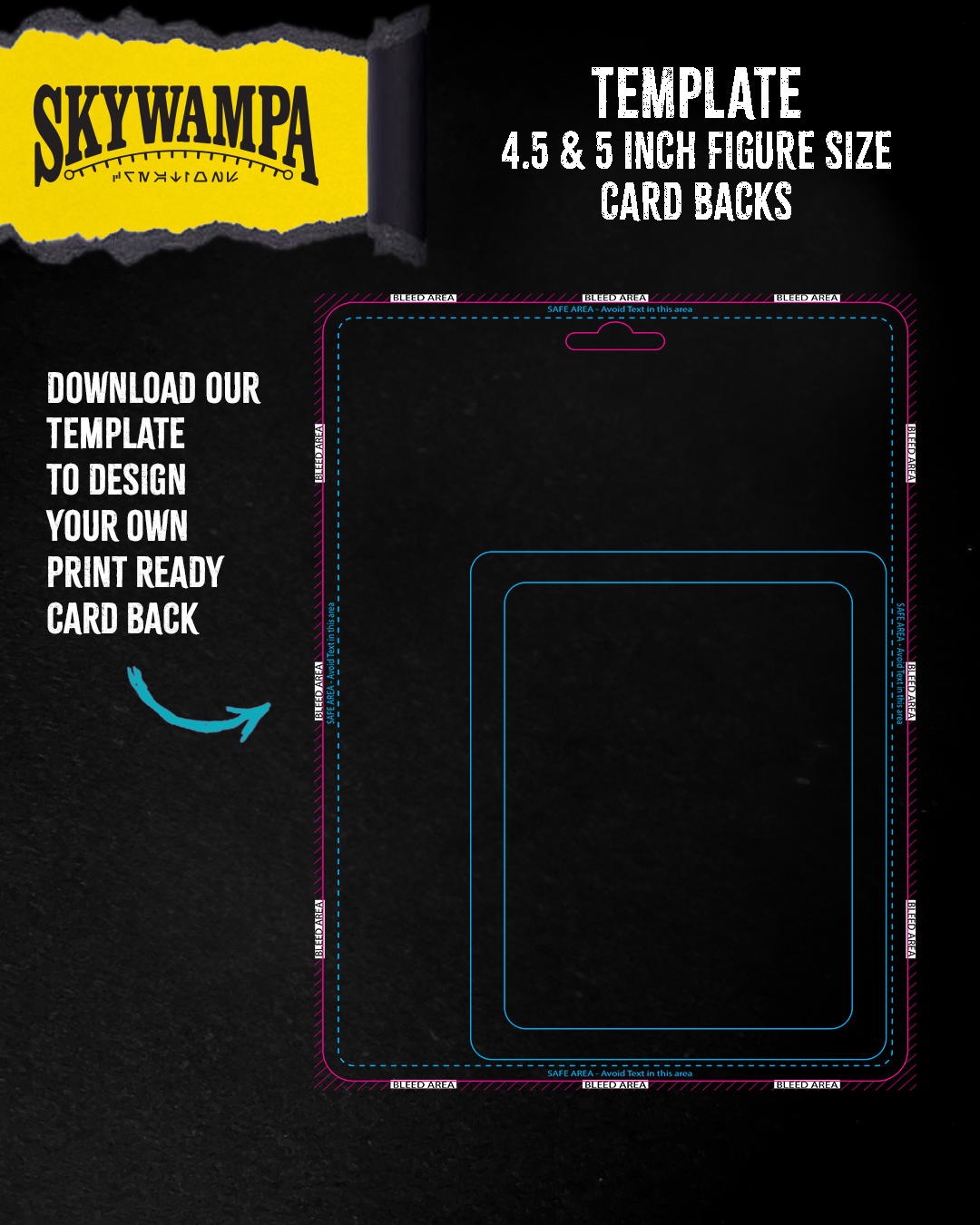Template for 4.5 & 5 Inch Figure Custom Card Backs – Design Your Own Card with Perfect Dimensions & Bleed