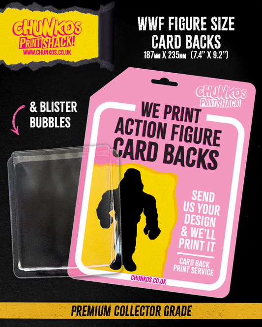 WWF Action Figure Custom Card Backs – Premium Collector Grade Quality & Blister Bubble Packaging
