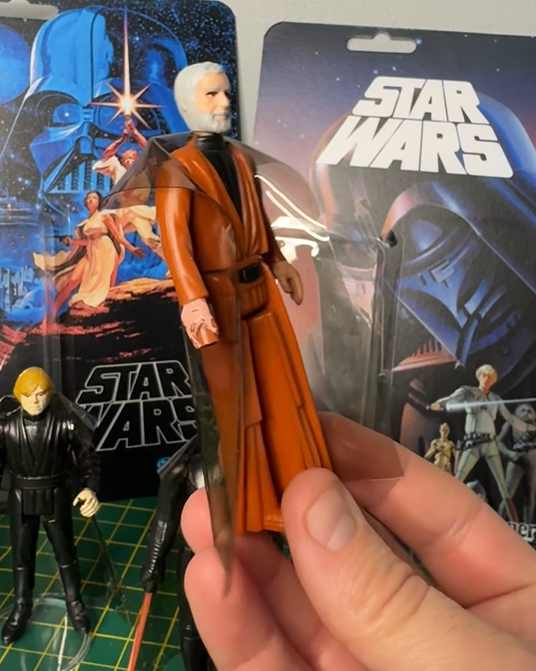 Replacement Vinyl Cape – Smoked Black - Compatible with Vintage Kenner Star Wars Figures